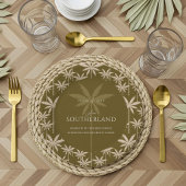 Assiettes En Carton Boho Retro Tropical Palm Tree Motif Graduation