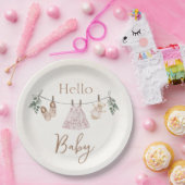 Assiettes En Carton Boho rose Fille Vêtements bébé (Fête)