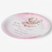 Assiettes En Carton Boho rose moderne Teddy Bear fille baby shower (Angle)
