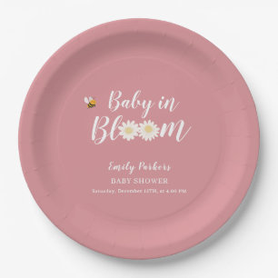 Assiettes En Carton Boho Rose Vive Fleur Bébé Fleur Dans Douche Fleuri