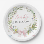 Assiettes En Carton Boho Rustic Baby en Baby shower de boue rose en fl (Devant)