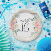 Assiettes En Carton Boho Rustique Floral Sweet 16 Anniversaire (Fête)