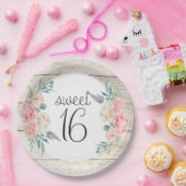 Assiettes En Carton Boho Rustique Floral Sweet 16 Anniversaire (Fête)