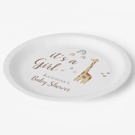 Assiettes En Carton Boho Safari Aquarelle C'est un Baby shower pour fi (Angle)