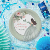 Assiettes En Carton Boho Sage Robe Verte Princesse Fille Douce 16 Años (Fête)