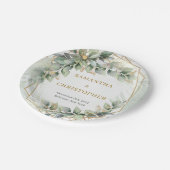 Assiettes En Carton Boho sauge eucalyptus feuille mariage parties scin (Angle)