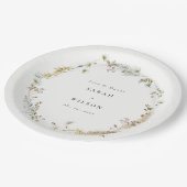 Assiettes En Carton Boho Sec Palm Pampas Grass Floral Wreath Mariage (Angle)