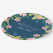 Assiettes En Carton Boho simple Floral moderne bébé fille aquarelle Ar (Angle)