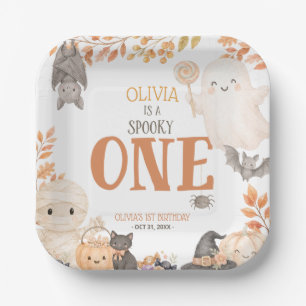 Assiettes En Carton Boho Spooky One 1er Anniversaire Gentil Fantôme Ha