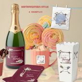 Assiettes En Carton Boho Sud-Ouest Chambray Baby shower plaque de papi