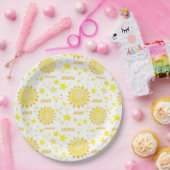Assiettes En Carton Boho Sunshine 1er Anniversaire Plaques papier de f (Fête)
