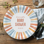 Assiettes En Carton Boho Sunshine Baby shower neutre pour les femmes<br><div class="desc">Bienvenue votre petit rayon de soleil avec cette plaque de papier Baby shower neutre genre Boho Sunshine avec un adorable soleil jaune,  or,  orange,  bleu et pêche.</div>