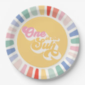 Assiettes En Carton Boho Sunshine One Au Soleil Soleil Anniversaire (Devant)