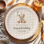 Assiettes En Carton Boho Teddy Bear Beary First 1st Birthday Party<br><div class="desc">Boho Teddy Bear Beary First 1st Birthday Party Paper Plates</div>