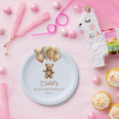 Assiettes En Carton Boho Teddy Bear Beary Première fête d'anniversaire (Fête)