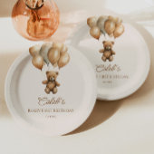 Assiettes En Carton Boho Teddy Bear Beary Première fête d'anniversaire