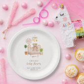 Assiettes En Carton Boho Teddy Bear Nursery Baby shower (Fête)