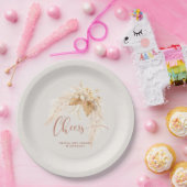 Assiettes En Carton Boho Terracotta Fleurs séchées et Grass Pampas (Fête)