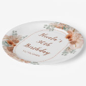 Assiettes En Carton Boho Terracotta Pampas Grass Anniversaire (Angle)