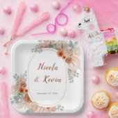 Assiettes En Carton Boho Terracotta Pampas Grass wedding (Fête)