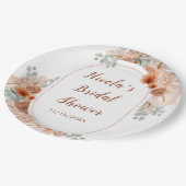 Assiettes En Carton Boho Terracotta Pampas Herbe (Angle)