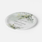 Assiettes En Carton Boho vert et or eucalyptus feuillage chic (Angle)