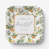 Assiettes En Carton Boho Watercolor Citrus Pattern  Bridal Shower (Recto)