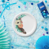 Assiettes En Carton Boho Watercolor Floral (Fête)
