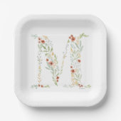 Assiettes En Carton Boho Watercolor Floral (Recto)