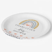 Assiettes En Carton Boho Watercolor Rainbow Baby shower (Angle)
