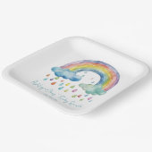 Assiettes En Carton Boho Watercolor Rainbow Baby Sprinkle (Angulaire)