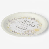 Assiettes En Carton Boho Watercolor Rainbow Baby Sprinkle (Angle)