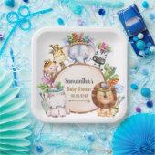 Assiettes En Carton Boho Wild Giraffe Zebra Elephant Baby shower (Fête)