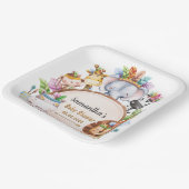 Assiettes En Carton Boho Wild Giraffe Zebra Elephant Baby shower (Angulaire)