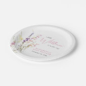 Assiettes En Carton Boho Wildflower Watercolor Baby Shower (Angle)