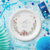 Assiettes En Carton Boho Winter Greenery Red Floral 30e anniversaire (Fête)
