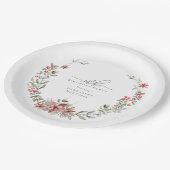 Assiettes En Carton Boho Winter Greenery Red Floral 30e anniversaire (Angle)