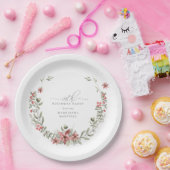 Assiettes En Carton Boho Winter Greenery Red Floral 80e anniversaire (Fête)