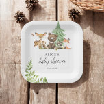 Assiettes En Carton Boho Woodland Animaux Baby shower rustique<br><div class="desc">De mignons petits animaux boisés avec ours,  cerfs,  renard,  raton laveur,  hibou et papillon.</div>