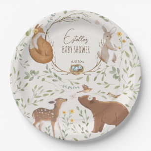 Assiettes En Carton Boho Woodland Animaux Forest Friends Baby shower