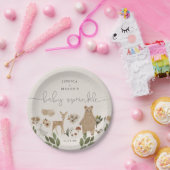 Assiettes En Carton Boho Woodland Baby Sprinking Plaques en papier (Fête)