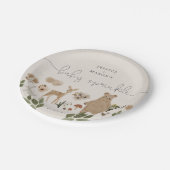 Assiettes En Carton Boho Woodland Baby Sprinking Plaques en papier (Angle)