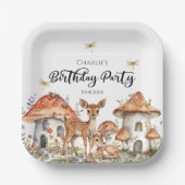 Assiettes En Carton Boho Woodland Forest Animaux fête d'anniversaire (Recto)