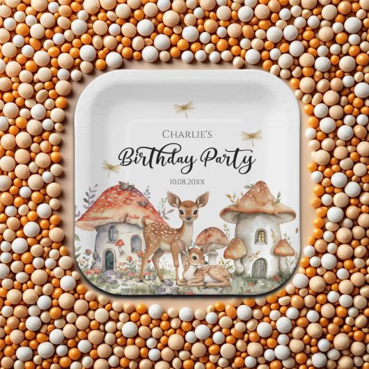 Assiettes En Carton Boho Woodland Forest Animaux fête d'anniversaire