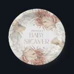 Assiettes En Carton Boho Wreath Palm Feuilles et Baby shower d'orchidé<br><div class="desc">Servez le style à votre baby shower avec ces plaques personnalisables en papier avec un design de couronnes de sauce. Doté d'une couronne d'aquarelle douce d'orchidées blanches, de feuilles de palmiers et d'herbe de pampas. Le design neutre de ces plaques de papier baby shower personnalisables s'adapte à des thèmes rustiques,...</div>