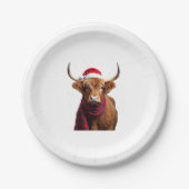 Assiettes En Carton Boho Xmas Christmas Highland Cow T-Shirt (1) (Devant)