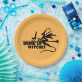 Assiettes En Carton Boire des sorcières, orange (Fête)