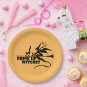 Assiettes En Carton Boire des sorcières, orange (Fête)