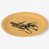 Assiettes En Carton Boire des sorcières, orange (Angle)