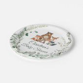 Assiettes En Carton Bois Animaux Baby shower verdoyant (Angle)
